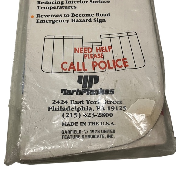 Garfield Week-end Warrior Sports Auto Sun Shade NEW Old Stock - Picture 5 of 5